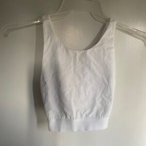 Auden White Unlined Crossback Bra Top Size M